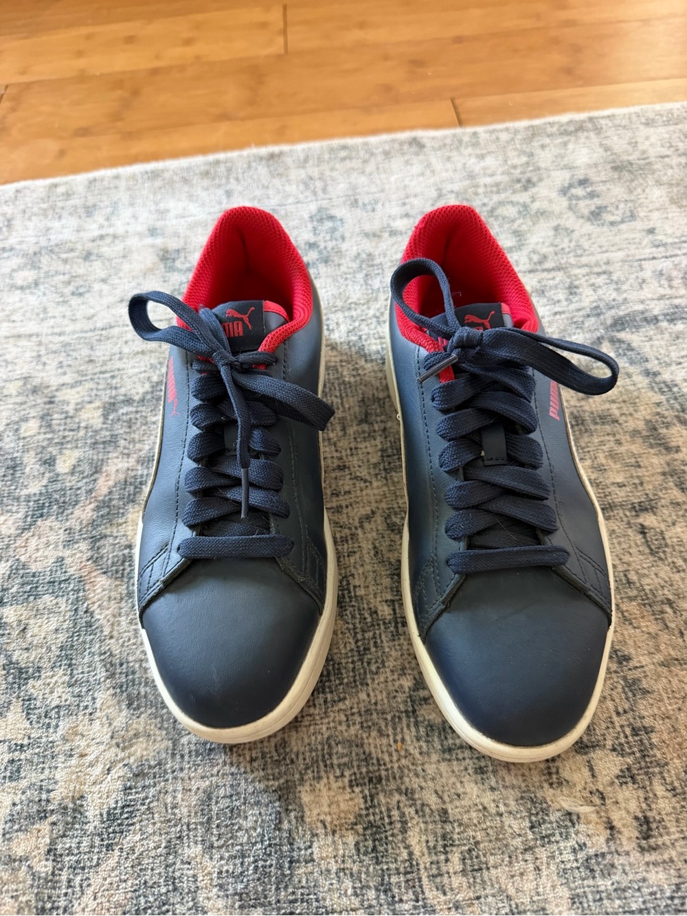 Puma Big Kid’s Navy Red Low-Top Sneakers